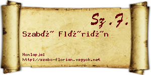 Szabó Flórián névjegykártya
