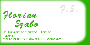 florian szabo business card